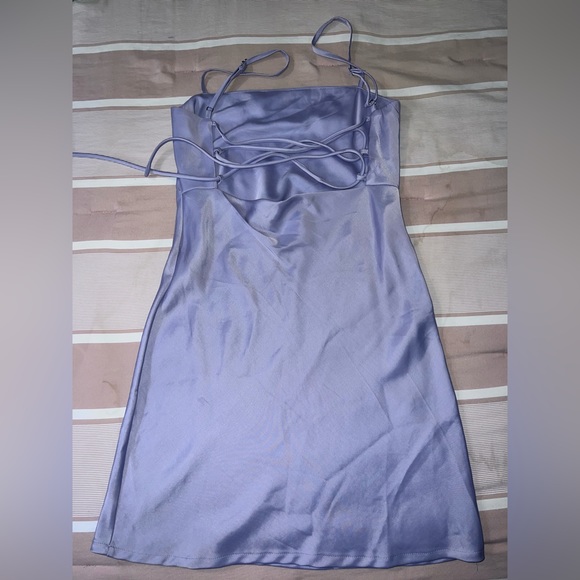Satin Purple Mini Dress ThatsSoFetch - Picture 2 of 4